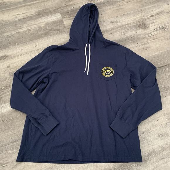 Southern Tide Hooded T-Shirt Mens Sz Large Navy Blue Graphic Pullover Logo - Picture 7 of 7